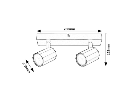 Plafoniera Rabalux Rogelio GU10 2X MAX 5W  metal aluminiu negru mat IP20 [4]
