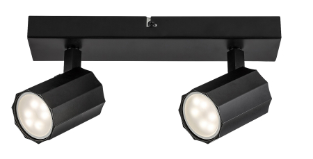 Plafoniera Rabalux Rogelio GU10 2X MAX 5W  metal aluminiu negru mat IP20 [1]