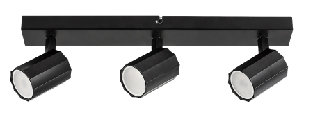 Plafoniera Rabalux Rogelio GU10 3X MAX 5W  metal aluminiu negru mat IP20 [1]
