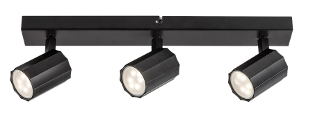 Moderne - Plafoniera Rabalux Rogelio GU10 3X MAX 5W  metal aluminiu negru mat IP20