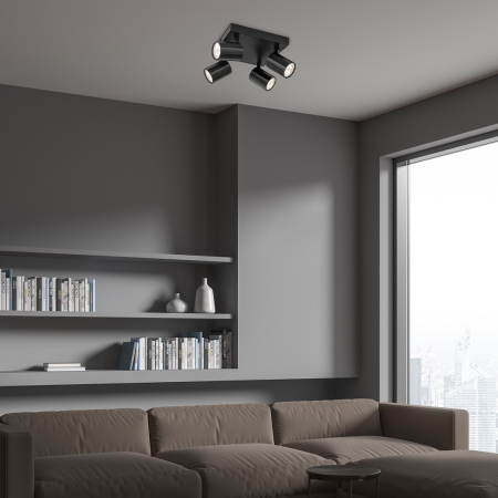 Plafoniera Rabalux Rogelio GU10 4X MAX 5W  metal aluminiu negru mat IP20 [5]