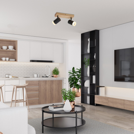 Plafoniera Rabalux Toras GU10 GU10 2X MAX 5W lemn wood stil scandinav, IP20 73122 [6]