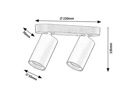 Plafoniera Rabalux Yorli GU10 2x MAX 7W  aluminiu plastic alb IP20 [1]