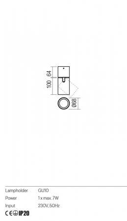 Plafoniera REDO CORINTH 01-3428 GU10 1x7W    Aluminiu Extrudat Alb Mat IP20 [1]