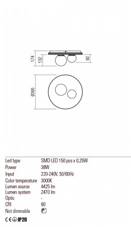 Plafoniera Redo CORUM 01-2656 Alb mat LED 38W 2470lm 3000K IP20 [1]