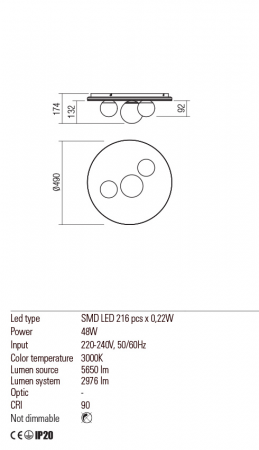 Plafoniera Redo CORUM 01-2657 Alb mat LED 48W 2976lm 3000K IP20 [1]