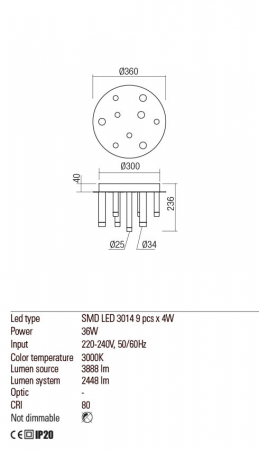 Plafoniera REDO Madison 01-2041 LED 36W h236 Ø360 2448lm 3000K IP20 Nedimabil Negru [1]