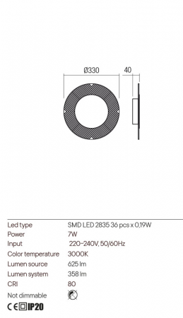 Plafoniera REDO TATOO 01-2686 LED 7W 3000K 358lm Nedimabil Metal Alb Mat IP20 [1]
