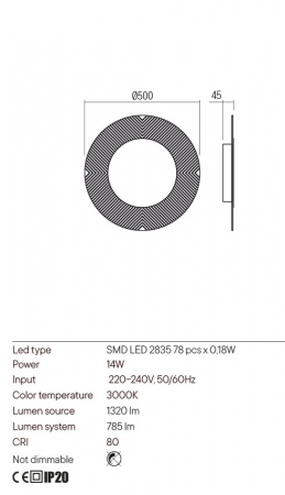 Plafoniera REDO TATOO 01-2689 LED 14W 3000K 785lm Nedimabil Metal Negru Mat IP20 [1]