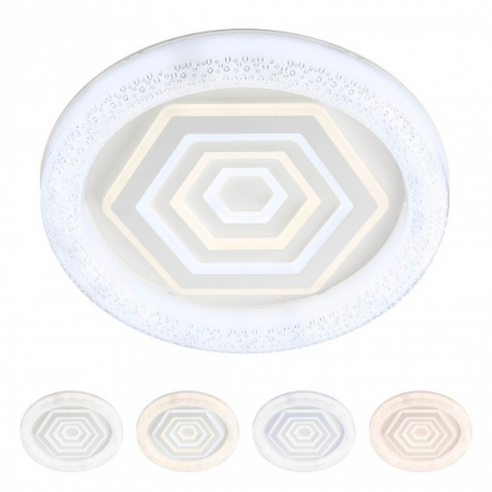 Plafoniere - Plafoniera Smarter Azuki, alb mat, telecomanda, LED, 132W, 3000K-4500K-6500K, 9440 lumeni, D.49 cm, 05-921