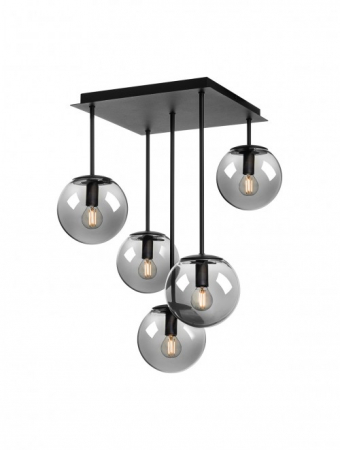 Moderne - Plafonieră Smarter Boldy  01-3070 E14 5x28W   Metal Negru mat IP20