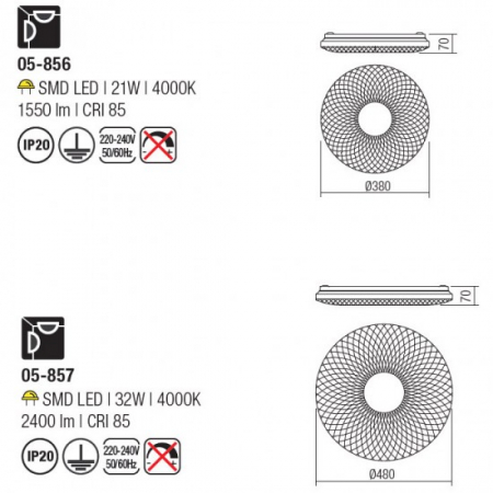Plafoniera Smarter Flora Led 24W 4000K [2]