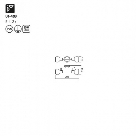 Plafoniera Smarter Magis, negru mat, 2XE14, 04-480 [1]
