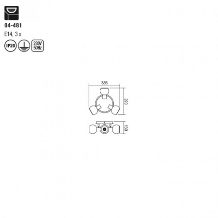 Plafoniera Smarter Magis, negru mat, 3XE14, 04-481 [1]