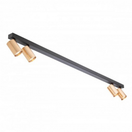 Moderne - Plafoniera Smarter Modi, negru/aur mat, 4XGU10, L.118 cm, 01-3509