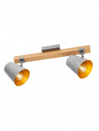 Moderne - Plafoniera Smarter Oaker, lemn, metal argintiu, 2XE14, L.44 cm, 01-3495