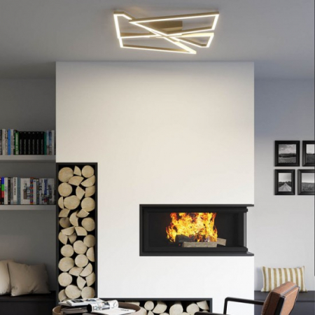 Plafoniera Smarter Slash, auriu mat, LED CCT, 80W, 4496 lumeni, 3000K/4000K/6000K, L.90 cm, 01-3544 [1]