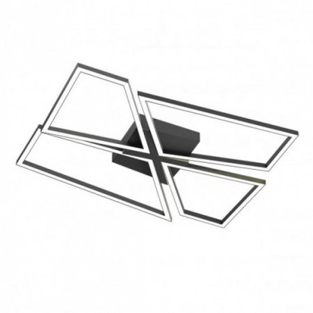 Moderne - Plafoniera Smarter Slash, negru mat, LED CCT, 80W, 4496 lumeni, 3000K/4000K/6000K, L.90 cm, 01-3545