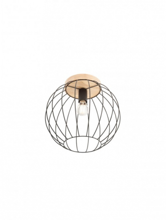 Moderne - Plafoniera SMARTER TRELLIS 01-3135 E27 1x42W Metal Negru mat/Lemn natur IP20