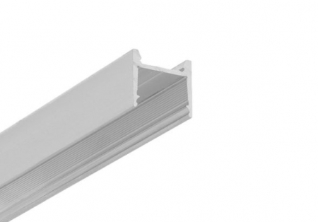 ILUMINAT - Profil aluminiu aparent HOOD14, aluminiu neanodizat, lungime 2m, 17,6mm x 17,6 mm + Dispersor alb mat click