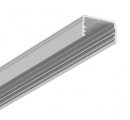 ILUMINAT - Profil aluminiu aparent UNI14, aluminiu anodizat, lungime 2m, 17,6mm x 10mm + Dispersor alb mat click