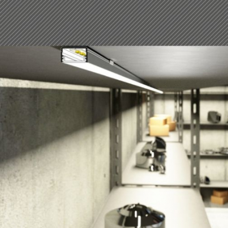 Profil aluminiu aparent UNI14, aluminiu neanodizat, lungime 2m, 17,6mm x 10mm + Dispersor alb mat click [2]