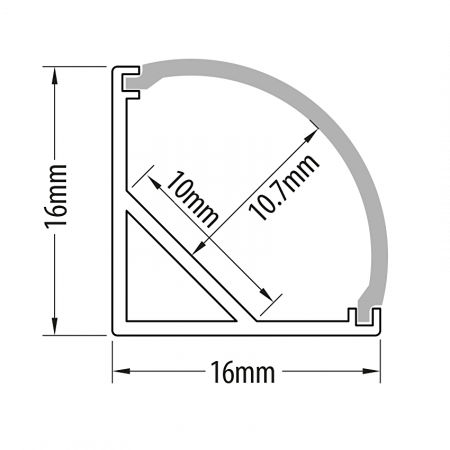 Profil Aluminiu Pentru Benzi Led, De Colt, 2m [1]