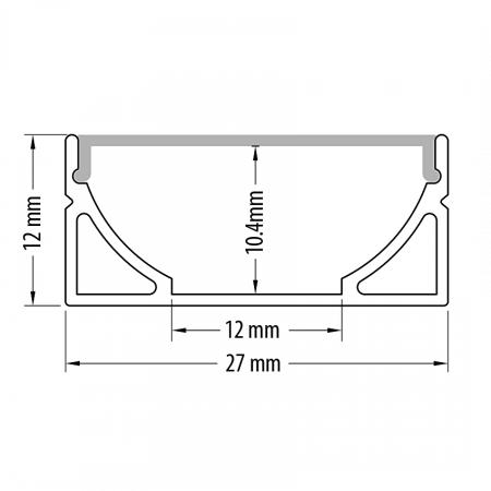Profil Aluminiu Pentru Benzi Led, Lat, 2m [2]