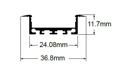 Profil Aluminiu Pentru Benzi Led, Lat/Adanc, 2m [1]
