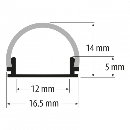 Profil Aluminiu Pentru Benzi Led, Semicilindric, 2m [1]