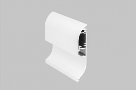 Speciale - Profil aluminiu plintă Skirt10, alb, lungime 2m, 80mm x 14mm + Dispersor alb mat click