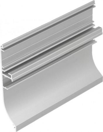 Profil aluminiu plintă Skirt10, Aluminiu anodizat, lungime 2m, 80mm x 14mm + Difuzor alb mat click [2]