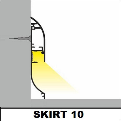 Profil aluminiu plintă Skirt10, Aluminiu anodizat, lungime 2m, 80mm x 14mm + Difuzor alb mat click [5]