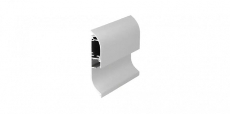 Speciale - Profil aluminiu plintă Skirt10, Aluminiu anodizat, lungime 2m, 80mm x 14mm + Difuzor alb mat click