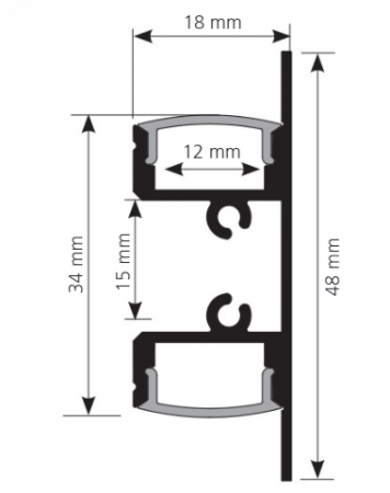 Profil banda LED aplicat 4 lumina sus jos EGLO 98967, Aluminiu [1]