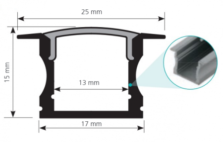 Profil banda LED incastrat 2 EGLO 98987, Aluminiu [1]