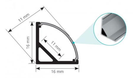 Profil de colt banda LED 1 EGLO 98941, Aluminiu [1]