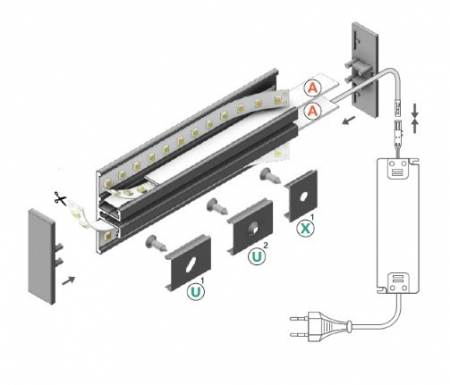 Profil LED aparent BACK 10, alb, lungime 2m, 40mm x 13,5mm [1]
