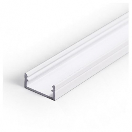 ILUMINAT - Profil LED aparent BEGTON 12, alb, lungime 2m, 14,4mm x 6,6mm + Dispersor alb mat click