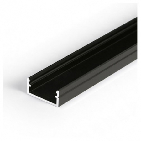 ILUMINAT - Profil LED aparent BEGTON 12, negru, lungime 2m, 14,4mm x 6,6mm + Dispersor negru click