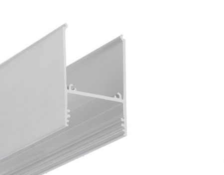 SURSE ILUMINAT - Profil LED aparent COMBO30-01, aluminiu neanodizat, lungime 2m, 31mm x 49,9mm + Dispersor alb semirotund click