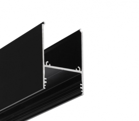 ILUMINAT - Profil LED aparent COMBO30-01, negru, lungime 2m, 31mm x 49,9mm + Dispersor alb mat click