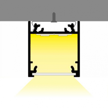 Profil LED aparent LINEA 20, aluminiu neanodizat, lungime 2m, 23mm x 25,1mm + Dispersor alb mat click [3]
