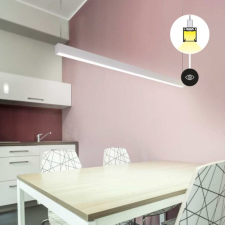 Profil LED aparent LINEA 20, aluminiu neanodizat, lungime 2m, 23mm x 25,1mm + Dispersor alb mat click [4]