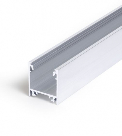 ILUMINAT - Profil LED aparent LINEA 20, aluminiu neanodizat, lungime 2m, 23mm x 25,1mm + Dispersor alb mat click