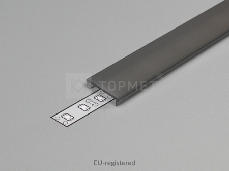 Profil LED aparent LINEA 20, negru, lungime 2m, 23mm x 25,1mm + Dispersor alb mat click [5]