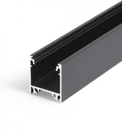 ILUMINAT - Profil LED aparent LINEA 20, negru, lungime 2m, 23mm x 25,1mm + Dispersor negru click