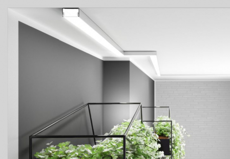 Profil LED aparent LOWI C10, alb, lungime 2m, 53mm x 28mm + Dispersor alb mat click [3]