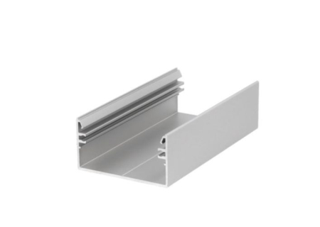 SURSE ILUMINAT - Profil LED aparent LOWI C10, aluminiu anodizat, lungime 2m, 53mm x 28mm + Dispersor alb mat click