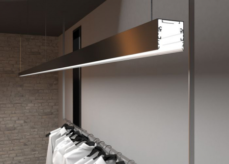 Profil LED aparent PHIL53 C10, aluminiu anodizat, lungime 2m, 53mm + Dispersor alb mat click [2]